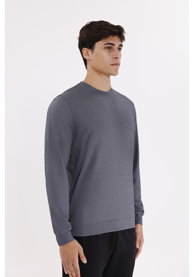 Rowinger Merserize Efektli Yumuşak Doku Ayarlanabilir Kapüşonlu Rahat Kalıp Kapüşonlu Sweatshirt Navyblue