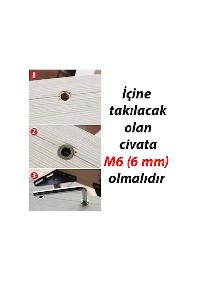 Metal Euro Dişli Dübel Ahşap Dübeli M6 8x13 Diş Çinko Mobilya Bağlantı Ünite Birleştirme 25 Adet