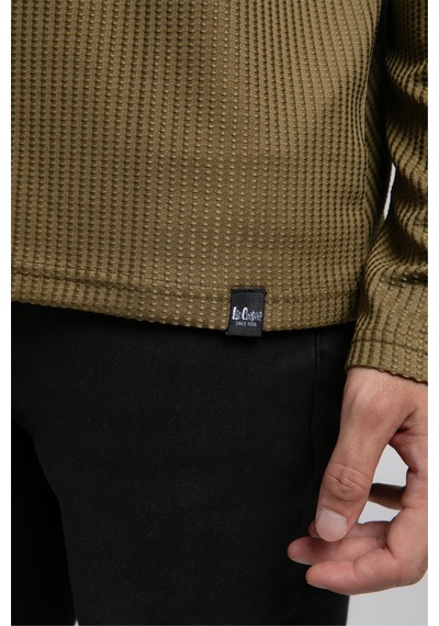 Lee Cooper Wayne Erkek O Yaka Sweatshirt Haki-21033 Haki