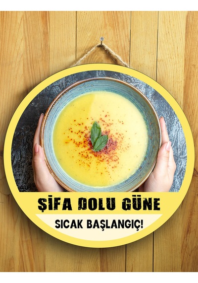 Mayeka Cafeler Restoranlar Çorbacılar İçin Çorba Duvar Kapı Tablo Ahşap Askılı Pano Tabela