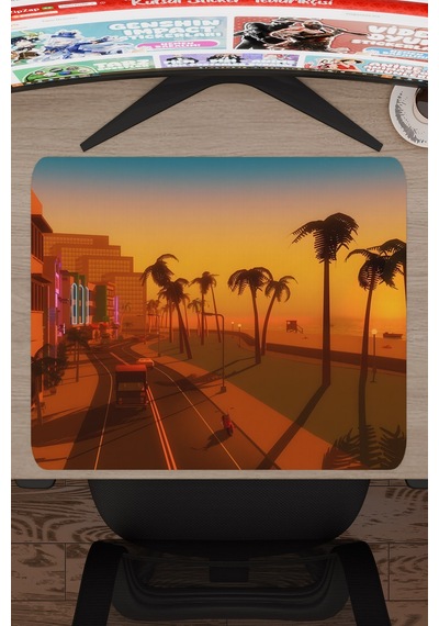 Gta Vice City Kaymaz Dikişli Kauçuk Oyuncu Mousepad V5 - 48x40 Xl Gaming Mouse Pad Fare Altlığı