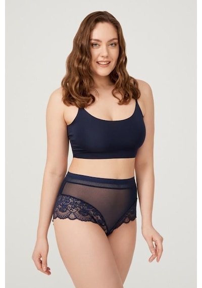 Cottonhill Dantel Detaylı Transparan Büyük Beden Bikini Külot 3'lü Paket-2 Çok Renkli 2