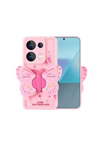 Zore Redmi Note 13 Pro 4g Kılıf Kamera Korumalı Figür Tasarımlı Msra Kapya Kapak - Pembe Açık Pembe Açık
