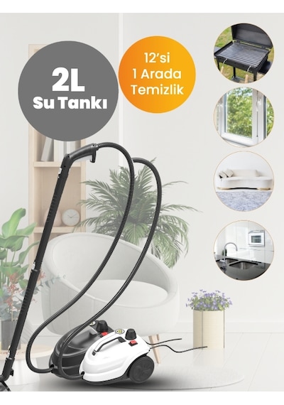 Mieco Stella 2000W Çok Fonksiyonlu Buharlı Temizleyici - Buharlı Temizlik Makinesi +Ütü Başlığı