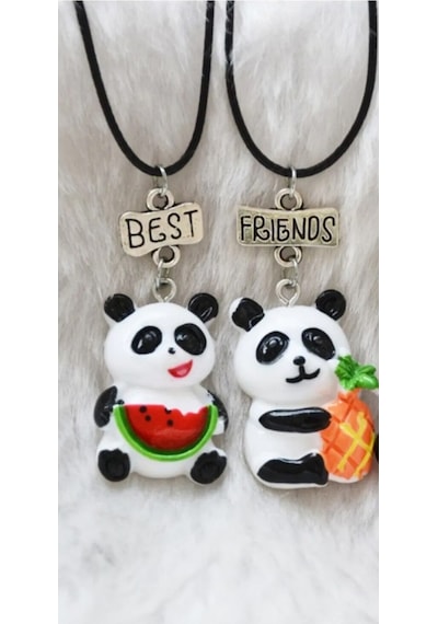 Best friends Panda ikili Arkadaşlık sevgili Kolye Çok Renkli