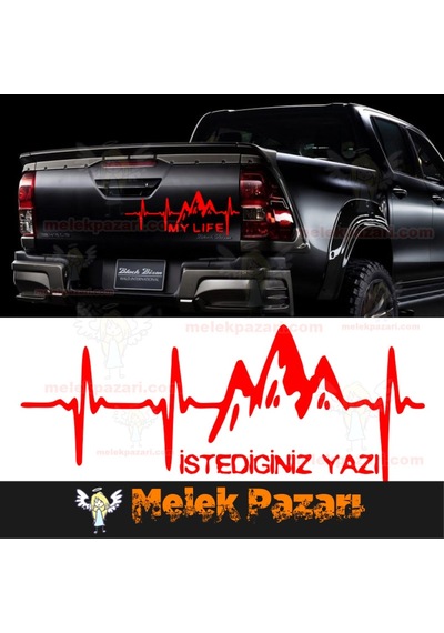 Nabız Atışı Dağ Istediğiniz Yazı Oto Sticker