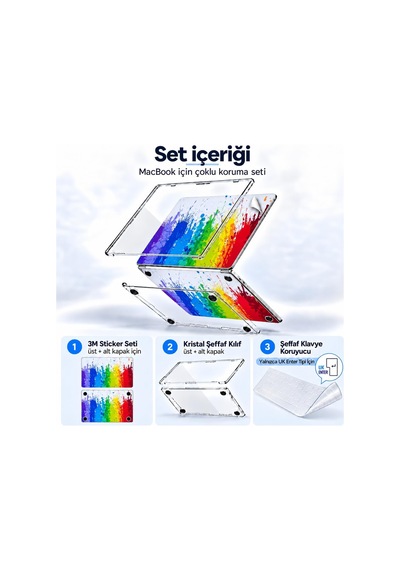 Macbook Pro Kılıf 13inç M1-m2 Laptop Koruyucu Kaplama Sticker A2338 İle Uyumlu Paint01nl Belirtilmemiş