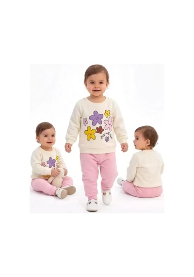 Hsc-bilisim 6/24 Ay Çiçek Baskılı Basic Bebek Takımı - Name1: Renk Çok Renkli