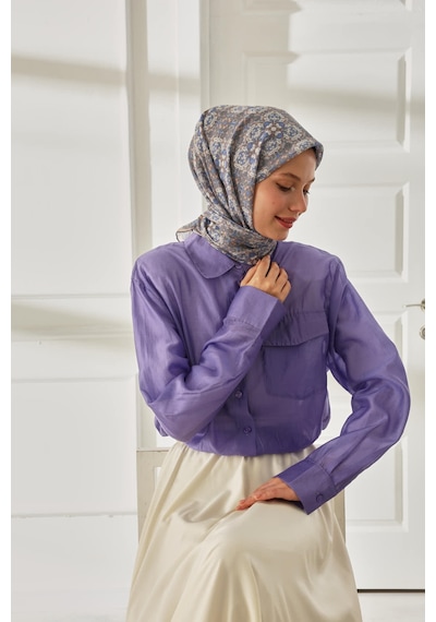 Silk Home Soft Eşarp 73093-31 Gümüş, Mavi, Yavruağzı, Gri