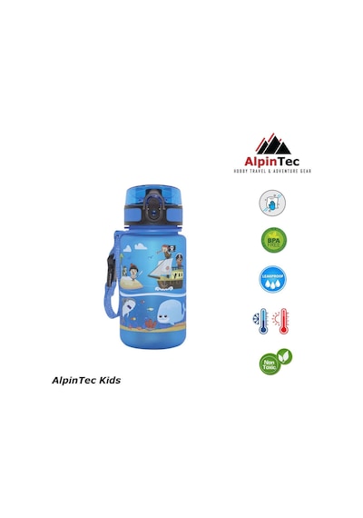 Alpintec Korsanlı Mavi Tritan Çocuk Suluk Matara 350 Ml Diğer