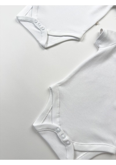 Sezgibaby Unisex, Bebek Kısa Kol % 100 Pamuk 3'lü Çıtçıtlı Body & Zıbın 0-3 Ay / 3-6 Ay / 6-9 Ay Beyaz