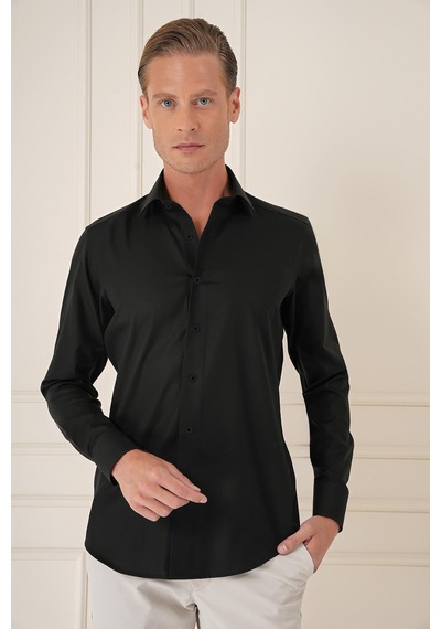 Efor Slim Fit %100 Pamuk Non Iron Kumaş Klasik Siyah Gömlek Gk 735 Siyah Efor Slim Fit %100 Pamuk Non Iron Kumaş Klasik Siyah Gömlek Gk 735 Siyah