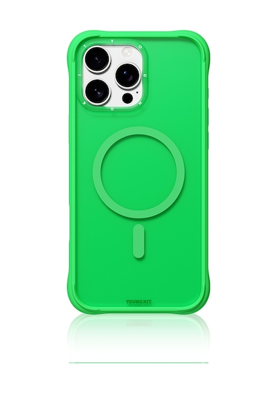 Apple Uyumlu iPhone 16 Pro Max Kılıf M-safe Şarj Özellikli Youngkit Macaroon Serisi Kapak Yeşil