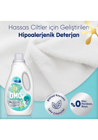 Omo Sıvı Deterjan Bio Sensitive Aloe Vera 1500 Ml X2 Diğer