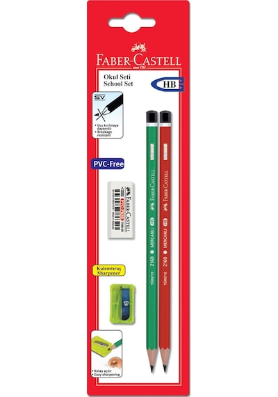 Faber-castell Bls. Okul Seti 2 Mercanlı Kurşun Kalem+silgi+kalemtraş Diğer