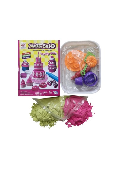 Magıc Sand Pasta Ve Tatlı Kalıplı Kinetik Kum Oyun Seti/ 500 Gr Kum Seti Çok Renkli