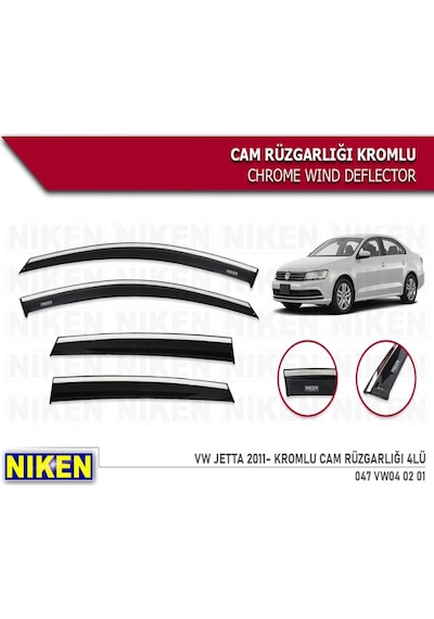 Cam Rüzgarlığı Niken Kromlu Volkswagen Jetta 2011 Sonrası 4lü