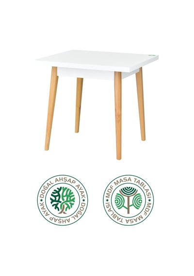 Vilinze Avanos Beyaz Naturel Sabit Mdf Kare Ahşap Mutfak Masası - 80x80 Cm Vilinze Avanos Beyaz Naturel Sabit Mdf Kare Ahşap Mutfak Masası - 80x80 Cm