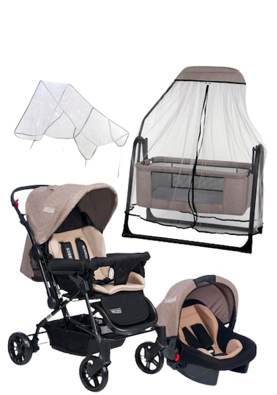 Tommy Baby Luna 4'lü Set Puset Beşik Yağmurluk ve Bebek Arabası