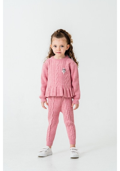 Babyhola 1-5 Yaş Kız Çocuk Triko Örme Takım 23216 Fuşya