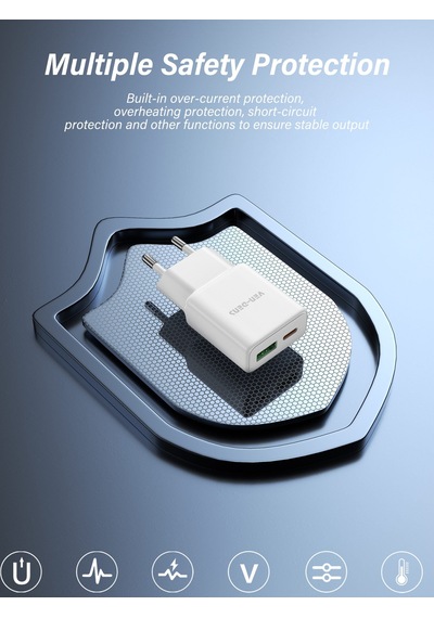 Ven-dens Vd-tc017bc 20 W Pd Type-c Hızlı Şarj Adaptörü, Kompakt Tasarım, Telefon Ve Tablet, Beyaz