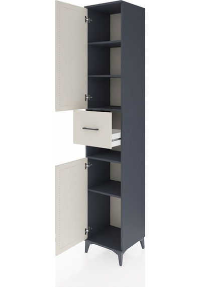Hyperion Dolap 5 Raflı Tek Çekmeceli 2 Kapaklı 44x44x243 Antr... Antrasit Hyperion Dolap 5 Raflı Tek Çekmeceli 2 Kapaklı 44x44x243 Antr... Antrasit