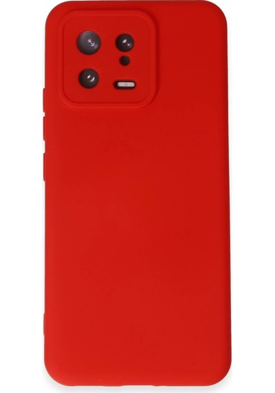 Xiaomi Mi 13 Kılıf Nano İçi Kadife Silikon - Kırmızı Düz Renkli