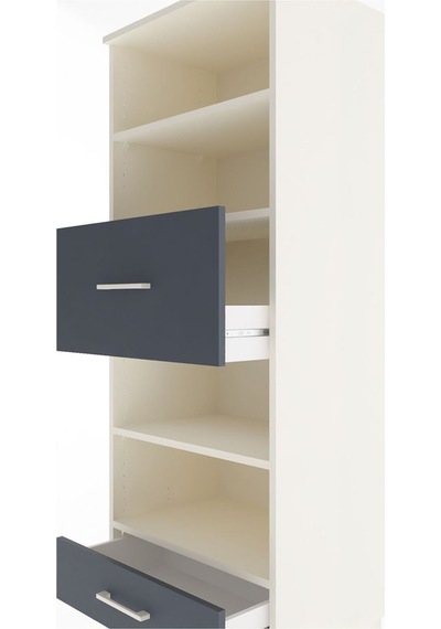 Hyperion Dolap 4 Raflı 2 Çekmeceli 60x44x163 Aytaşı-antrasit Aytaşı