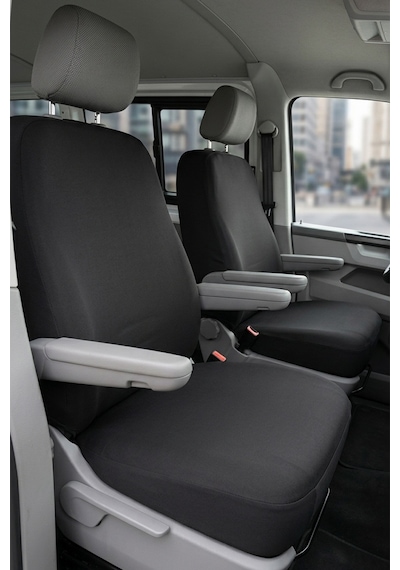 Volkswagen Transporter 4+1 - Siyah Penye Oto Koltuk Kılıfı - Baskısız