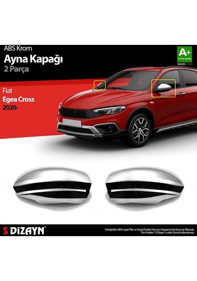 S-Dizayn  Fiat Egea Cross Abs Krom Ayna Kapağı 2 Prç. 2020 Üzeri