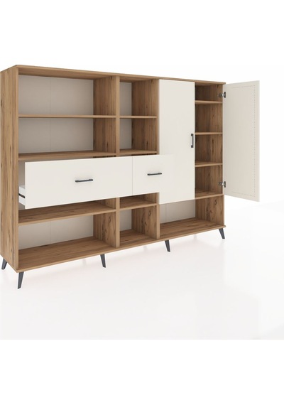 Hyperion Dolap 10 Raflı 2 Çekmeceli 2 Kapaklı 220x44x163 Çam-ayta Çam-aytaşı