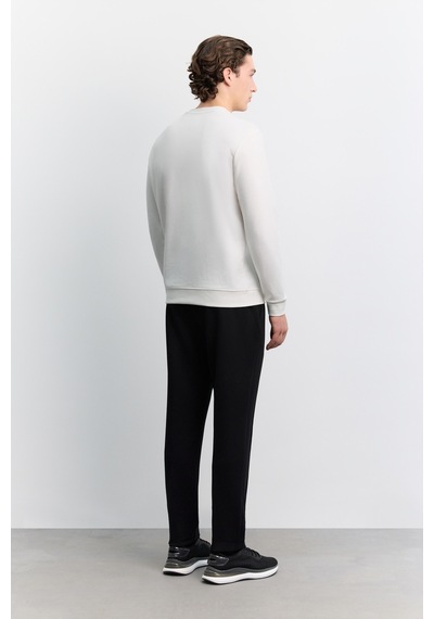 Avva Erkek Ekru Bisiklet Yaka Kolay Ütülenen Regular Fit Sweatshirt B001035