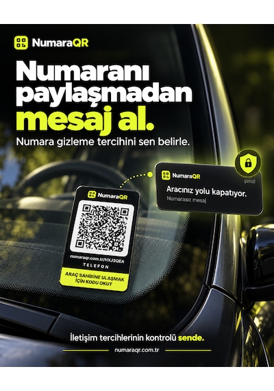 Numaraqr Qr Kodlu Araç Numaratörü Sticker Cam Içi
