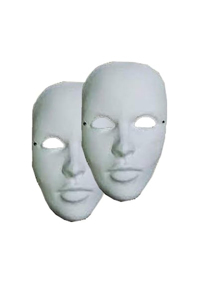 Maske Boyama 2 Adet Boyanabilir Karton Maske Lastikli İnsan Yüzü Suratı Yerli Üretim Okul Sınıf