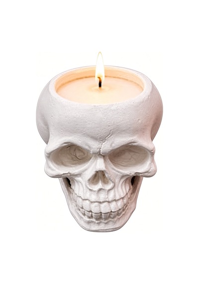 Halloween Kuru Kafa Mumluk Kafatası Mum Standı Cadılar Bayramı Parti Masa Dekorasyonu 8 X 6,5 Cm Diğer
