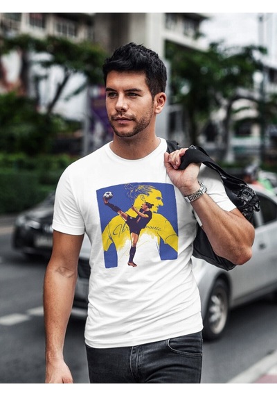 Noıssey Mavi Zlatan Ibrahimoviç Efsane Futbollcu Tasarımı Baskılı T-shirt Pnrmtshrt02742 Beyaz