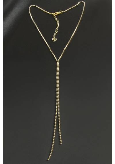 Çift - 911 - Şerit Taşlı Çelik Kolye - Muratech - 2 Mm-sarı Çok renkli