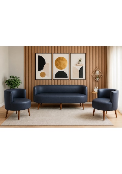 Sydney 3+1+1 Deri Kumaş Ofis & Büro İş Yeri Bekleme Koltuğu Takımı Ahşap Ayak - Lacivert Sydney 3+1+1 Deri Kumaş Ofis & Büro İş Yeri Bekleme Koltuğu Takımı Ahşap Ayak - Lacivert
