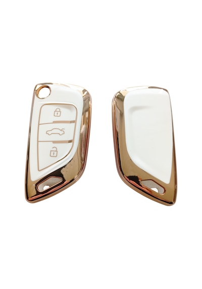 Bmw Tipli Kd Keydiy Nb29 Uyumlu Kumanda Anahtar Kılıfı Oto Anahtarlık Beyaz - Gold