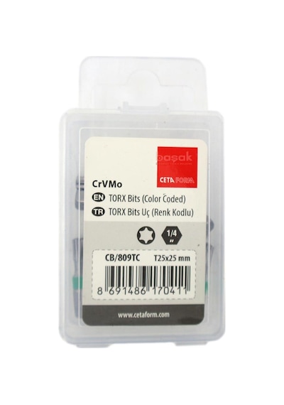 Ceta Form T25 X 25 Mm Torx Bits Uç Renk Kodlu Cb/809tc
