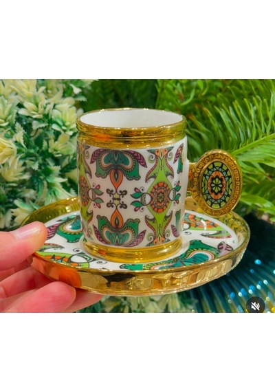 Lüx Porselen Royking Desenli Fincan Takımı Karışık