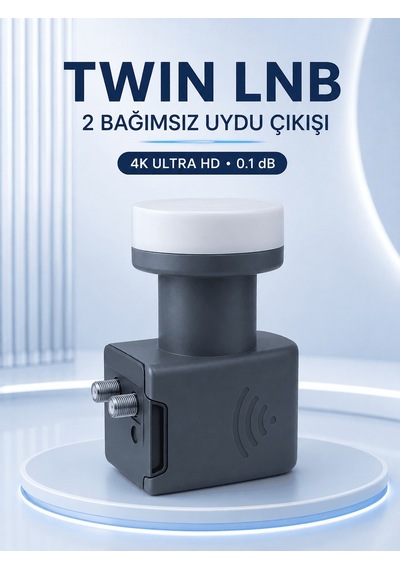 Lexroo Ku Band Twin Lnb Çift Çıkış 4k Ultra Hd Destekli 0.1 Db Uy