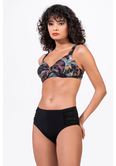 Endeep Kadın Büzgü Detaylı Toparlayıcı Bikini Takımı Siyah