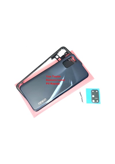 Tkgz Oppo A72 Kasa Arka Pil Batarya Kapağı Siyah