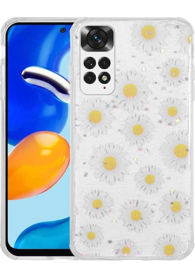Nourthkiingdom Redmi Note 11 Global Kılıf Simli Desenli Kamera Korumalı Parlak Nrtk Popy Kapak - Kulübe Kulübe