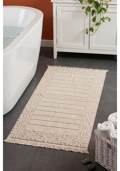 Aflora Bej %100 Pamuk Ayak Havlusu - 60x130 Cm