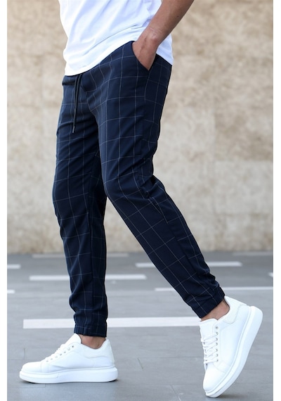 Madmext Madmext Ekoseli Lacivert Jogger Mad4081-lacivert Lacivert