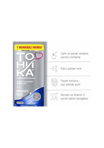 Tonıka Renk Veren Saç Balsamı 3.1 Gece Mavisi Midnight Blue 150 Ml