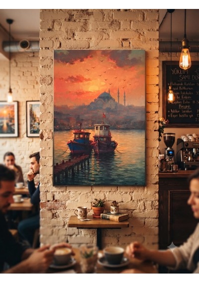 Tablo 60x90 Cm Büyük Boy Kafe Ve Salon Hediyelik Duvar Aksesuarı Siyah