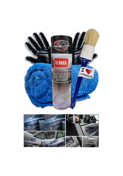 Detailing Mikrofiber Araç Koltuk Panel, Konsol,temizleme Köpük Sprey Detaylı Oto Detay Fırça Seti